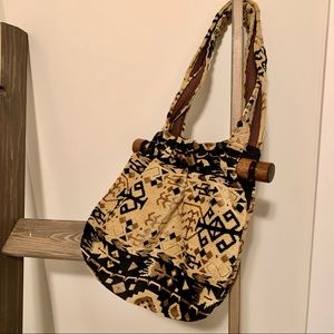 Vintage Handmade Tapestry Carpet Bag